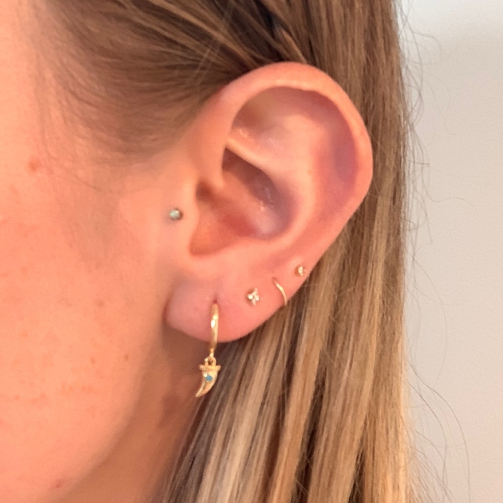 turquoise and gold hoops hoop earrings horn longhorn bull horn